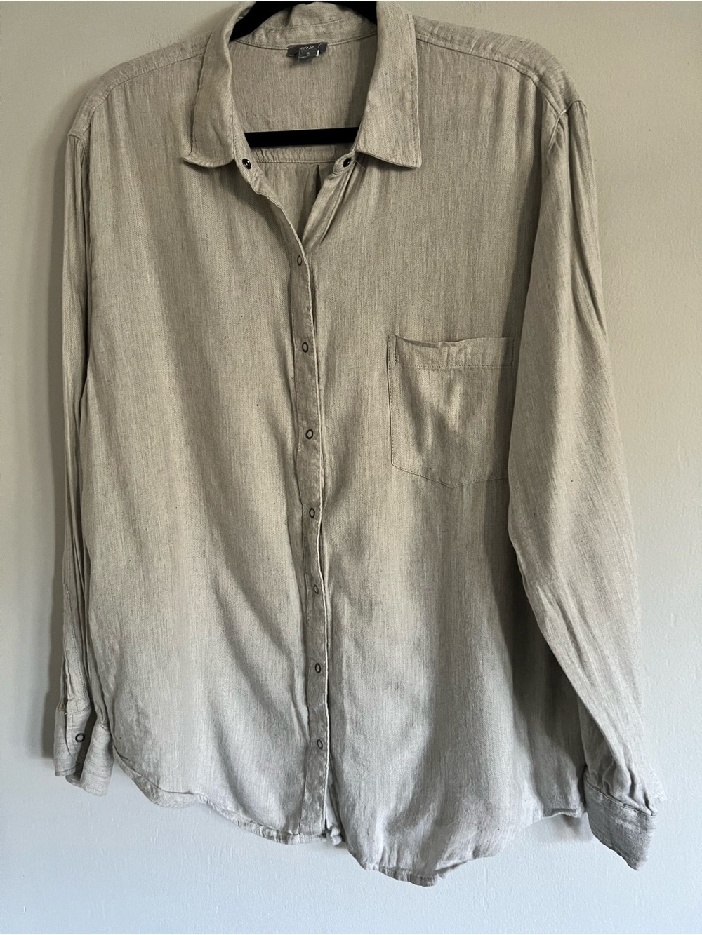 Aerie Cotton Blend Button Up Shirt Sz X-Large - Picture 3 of 9